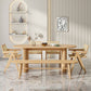 Modern Dining Table Wooden Oval Table with Wooden Legs for Home Use