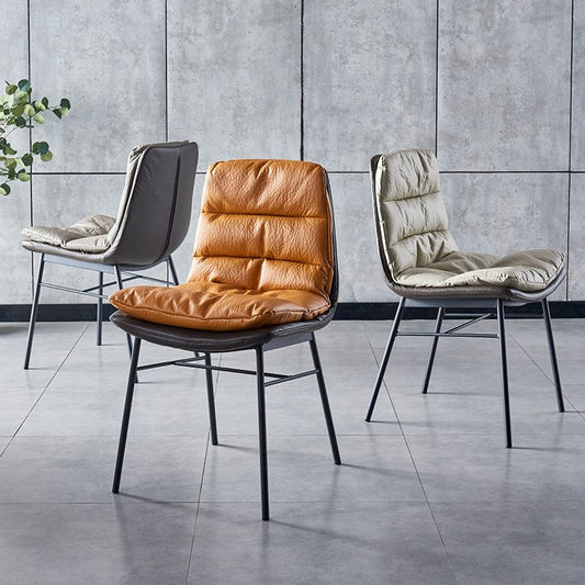 Modern Design Leather Dining Side Chair Upholstered Solid Back Armless Chairs Clearhalo ' kitchen&dining_furn' 'Dining Chairs' 'Dining Tables & Seating' 'dining_chair' 'furn' 'furn_dining_chair' 'Furniture' 'furniture_dining_chair' 'Kitchen & Dining Furniture' 'kitchen' 1200x1200_cef2b3b1-a830-4802-8cb1-9c8c627b0013