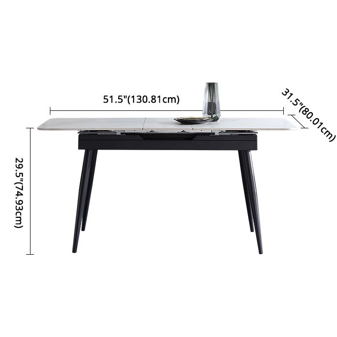 Rectangle Contemporary Sintered Stone Dining Room Set with Removable Leaf Dining Furniture Set Clearhalo 'Dining Room Sets' 'Dining Tables & Seating' 'dining_room_set' 'furn' 'furn_dining_room_set' 'Furniture' 'furniture_dining_room_set' 'Kitchen & Dining Furniture' 'kitchen&dining_furn' 'kitchen' 1200x1200_cef2b5a5-7c82-4ca9-8a0a-2f360e9c6fc8