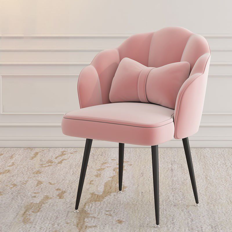 Silla de tareas de terciopelo sin brazo estilo moderno de back back en casa silla de oficina