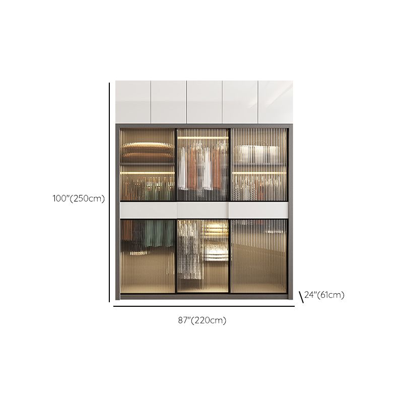 White Storage Cabinet with Glass Doors Contemporary Sliding Door Cabinet with Drawer