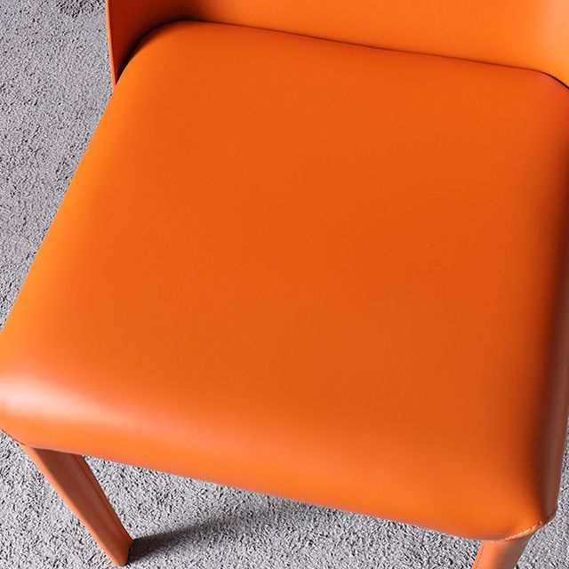 Sillas de comedor sin brazo de cuero sintética silla lateral de comedor moderno