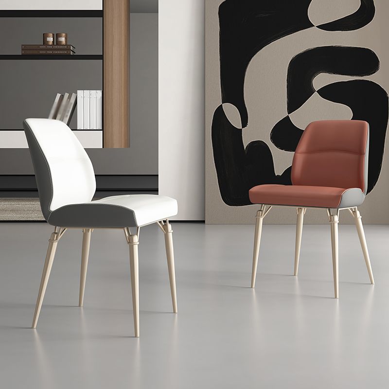 Contemporary Dining Chairs Armless Dining Chair with Metal Legs for Kitchen Clearhalo 'Dining Chairs' 'Dining Tables & Seating' 'dining_chair' 'furn' 'furn_dining_chair' 'Furniture' 'Kitchen & Dining Furniture' 1200x1200_cef6cf31-4350-4768-b9c8-d79040e9bca0