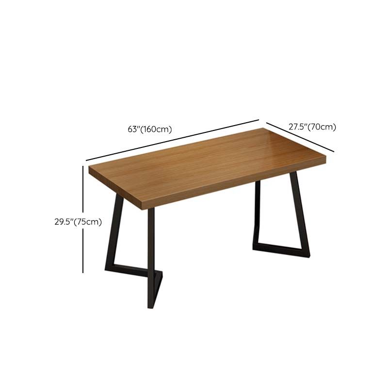 Industrial Double Pedestal Dining Table Wood Table for Cafe Bar Clearhalo 'Dining Tables & Seating' 'Dining Tables' 'dining_table' 'furn' 'furn_dining_table' 'Furniture' 'Kitchen & Dining Furniture' 1200x1200_cef79b08-828b-4c64-b9e9-1e84adef8c22