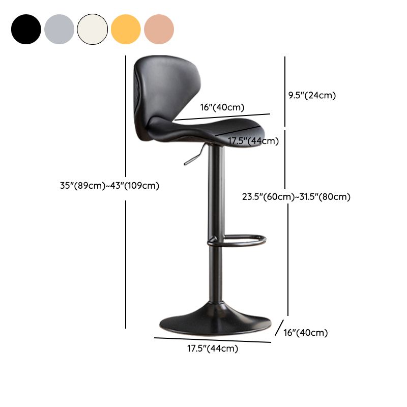 Swivel Adjustable Height Bar Stool Industrial Metal Patio Bar Stool with Cushion