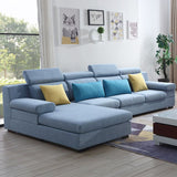 37.40" Tall Linen Sectional Pillow Top Arm Sectional with Adjustable Headrest