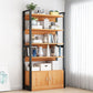 Industrial Etagere Bookshelf Steel Frame Manufactured Wood Shelf Bookshelf with Door Clearhalo 'Bookcases' 'furn' 'furn_bookcases' 'Furniture' 'furniture_bookcases' 'kitchen' 'kitchen_bookcases' 'Living Room Furniture' 'Office Furniture' 1200x1200_cefa0728-5039-4275-8a25-e02158101497