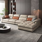 Tufted Pillow Top Arm Sofa with Chaise 133.86" W Faux Leather Sofa