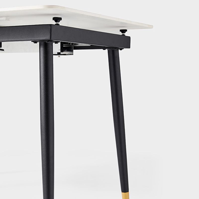 White Contemporary Rectangular and Round Easy Folding Dining Table Clearhalo 'Dining Tables & Seating' 'Dining Tables' 'dining_table' 'furn' 'furn_dining_table' 'Furniture' 'Kitchen & Dining Furniture' 1200x1200_cefc2017-4166-482d-ad7d-b8a77f8cedd1