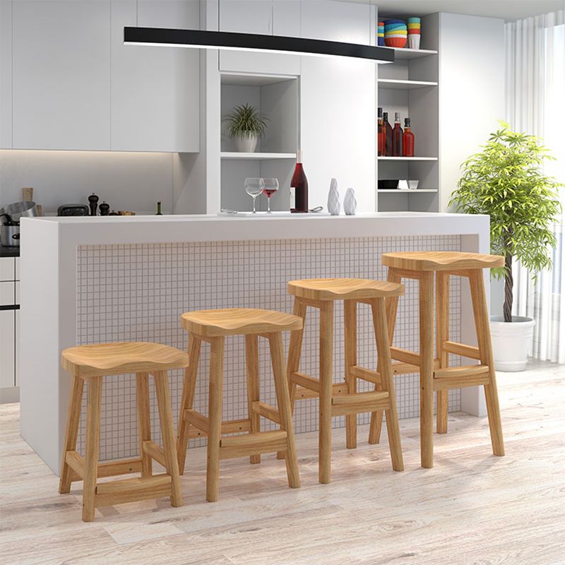 Solid Wood Modern Bar Stool Saddle Seat Backless Indoor Stool with Wood Legs Clearhalo 'Bar Furniture' 'Bar Stools' 'bar_stools' 'furn' 'furn_bar_stools' 'furniture_bar_stools' 'Kitchen & Dining Furniture' 'kitchen&dining_furn' 'kitchen' 'kitchen_furn' Furniture' 1200x1200_cefcb738-bff9-49e5-af95-87dbcaec7072