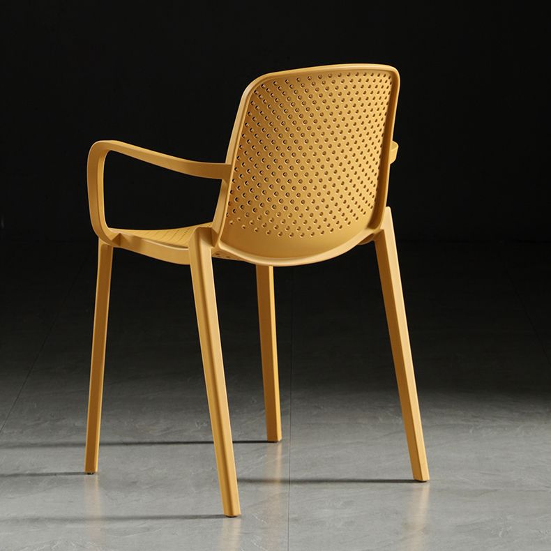 Contemporary Plastic Arm Chair Kitchen Dining Room Solid Back Chair Clearhalo 'Dining Chairs' 'Dining Tables & Seating' 'dining_chair' 'Furniture' 'furniture_dining_chair' 'Kitchen & Dining Furniture' 1200x1200_cefcda75-2cef-4262-8149-40f17f3f4ced