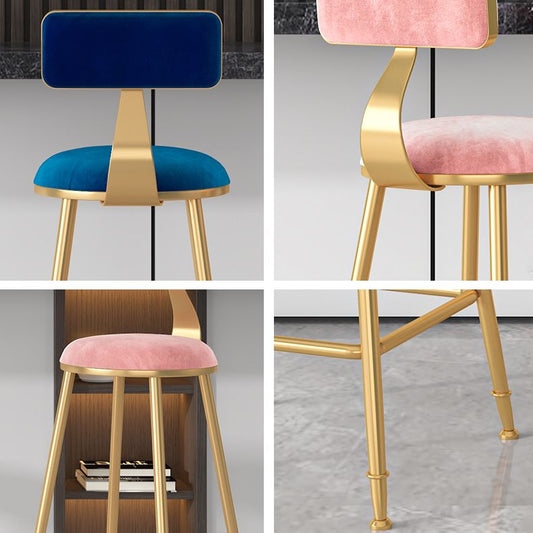 Glam Metal Upholstered Bar Stool Bristol Barstool with Low Back and Cushion Clearhalo 'Bar Furniture' 'Bar Stools' 'bar_stools' 'furn' 'furn_bar_stools' 'furniture_bar_stools' 'Kitchen & Dining Furniture' 'kitchen&dining_furn' 'kitchen' 'kitchen_furn' Furniture' 1200x1200_cefd5b61-6229-46d4-a09c-380159ec6f94