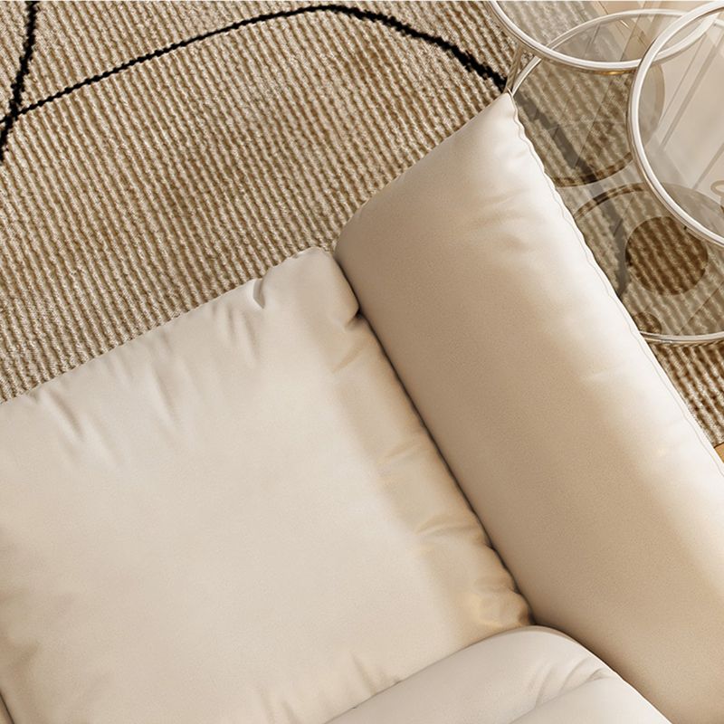 Modern Cotton Blend/Faux Leather Settee Flared Arm Biscuit Back Couch Clearhalo 'furn' 'furn_sofas' 'Furniture' 'furniture_sofas' 'Living Room Furniture' 'Sofa' 'sofas' 1200x1200_cefe6f2e-ad12-4797-863e-60a33ad0164b