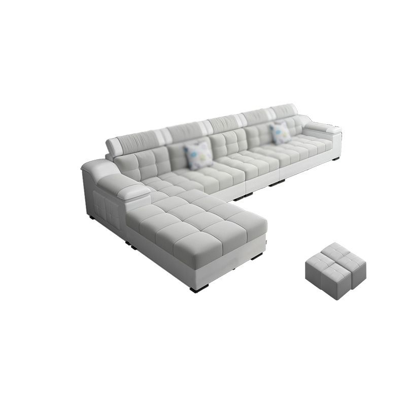 Contemporary Sofa Grey High Back Sloped Arms Sofa/Sectional for Living Room Clearhalo 'furn' 'furn_sectionals' 'Furniture' 'furniture_sectionals' 'Living Room Furniture' 'Sectionals' 1200x1200_cf008265-1f70-4eeb-a9f4-526999010a45