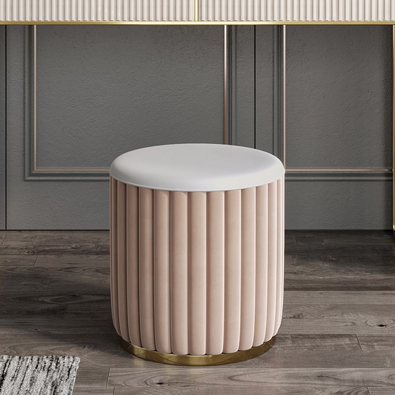 Vanidad blanca contemporánea con taburete de 17.72 "D Juego de tocador con 2 cajones