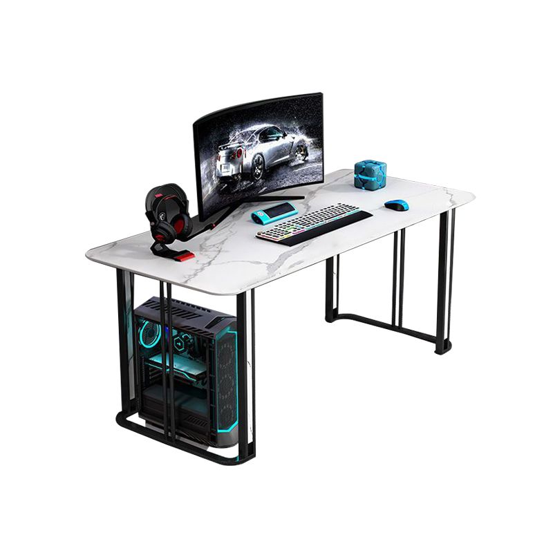 Table d'écriture de forme rectangulaire en pierre de style moderne avec 2 legs pour la maison