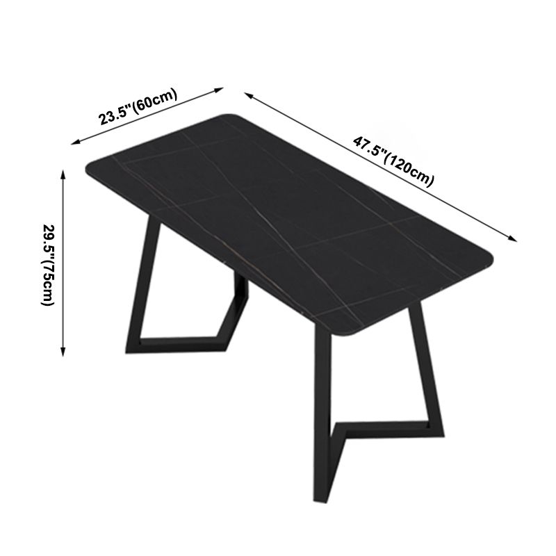 Industrial Style Dinner Table Rectangle Table with Black Frame for Dining Room Clearhalo ' dining_table' 'Dining Tables & Seating' 'Dining Tables' 'furn' 'furn_dining_table' 'Furniture' 'furniture_dining_table' 'Kitchen & Dining Furniture' 'kitchen&dining_furn' 'kitchen' 'kitchen_dining_table' 1200x1200_cf034cb4-cb6e-46b5-9ae6-7e08c7f625f8