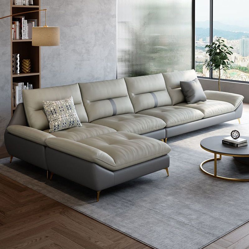 70" Wide Contemporary Sectional Sofa Leather Modular Sectional Clearhalo 'furn' 'furn_sectionals' 'Furniture' 'Living Room Furniture' 'Sectionals' 1200x1200_cf0445c8-a5e8-473e-8aca-1b944ae4ef41