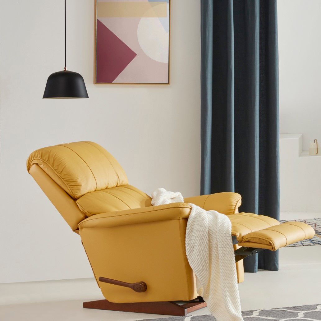 Fauteuil inclinable en cuir à grain moderne