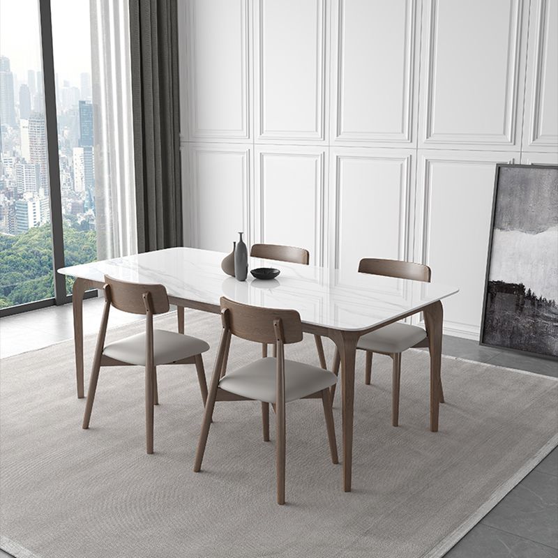 Medieval Modern Sintered Stone Table for Restaurant Rectangle Table with Wooden 4 Legs Clearhalo ' dining_table' 'Dining Tables & Seating' 'Dining Tables' 'furn' 'furn_dining_table' 'Furniture' 'furniture_dining_table' 'Kitchen & Dining Furniture' 'kitchen&dining_furn' 'kitchen' 'kitchen_dining_table' 1200x1200_cf053705-3123-49ca-9854-400b6417ba0f