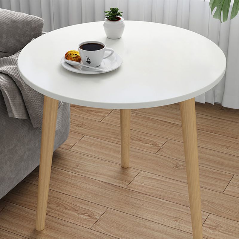 Tavolino da 3 gambe in legno bianco/naturale tavolino rotondo per soggiorno