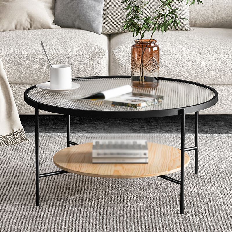 Table basse rond avec des accents en bois nordique