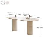 Luxury Oval Shape Kitchen Table Sintered Stone Double Pedestal Dining Table Clearhalo 'Dining Tables & Seating' 'Dining Tables' 'dining_table' 'furn' 'furn_dining_table' 'Furniture' 'Kitchen & Dining Furniture' 1200x1200_cf07c2fa-2ce3-4831-9f14-341bf8f10514