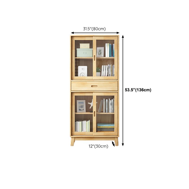 Wooden Modern Bookcase Standard Natural Closed Back Bookshelf with Shelves Clearhalo 'Bookcases' 'furn' 'furn_bookcases' 'Furniture' 'Office Furniture' 1200x1200_cf097e84-c4f7-49d6-8da7-e908e283e920