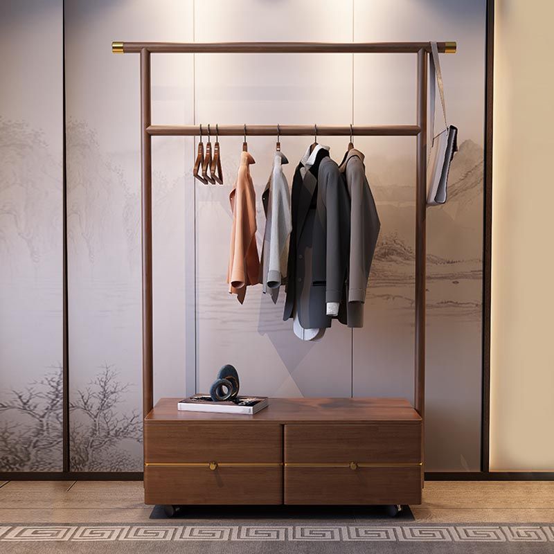Contemporary Movable Wardrobe Wooden Bedroom Armoire with Drawers Clearhalo 'Armoires & Wardrobes' 'armoires_wardrobes' 'Bedroom Furniture' 'furn' 'furn_armoires_wardrobes' 'Furniture' 1200x1200_cf0bc4cc-9e42-4474-b518-e9f03aaf4593