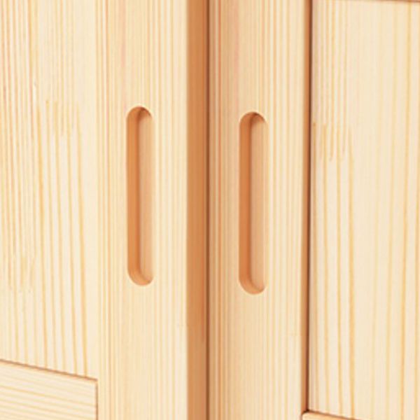 Guardaroba in legno solido naturale con porte scorrevoli con porte scorrevoli