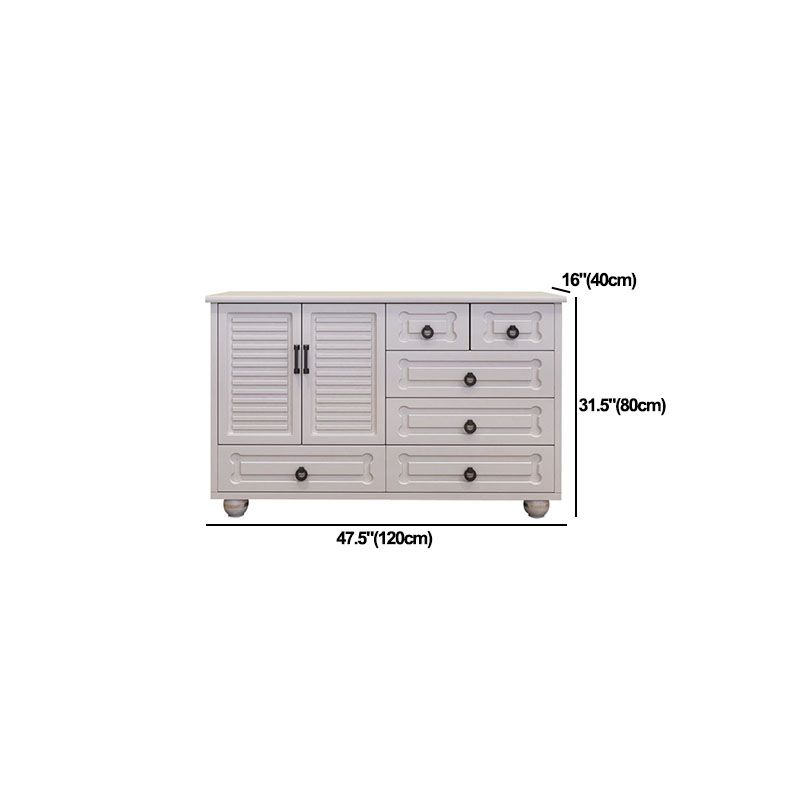 Cómoda cómoda de almacenamiento de madera blanca de 16.0 in de ancho con cajones