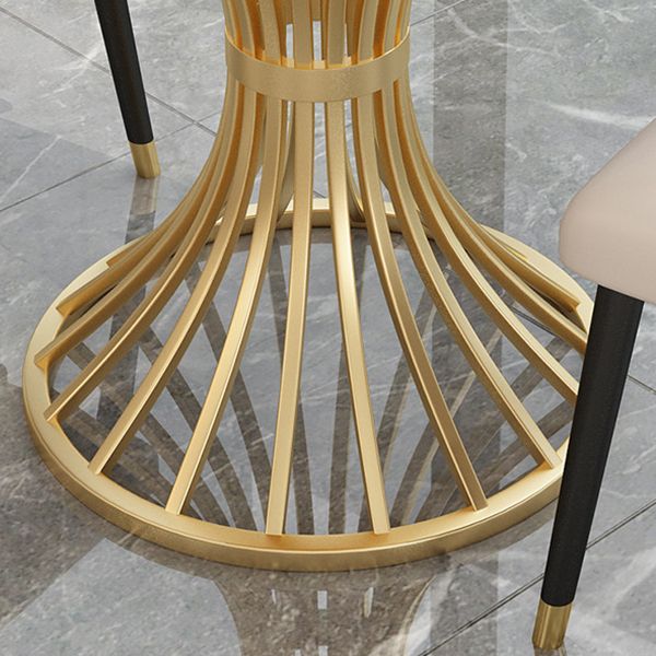 Glam Style 1/2/3/4/5 Pieces Gold Base Dining Set Stone Top Kitchen Set for Dining Room Clearhalo 'Dining Room Sets' 'Dining Tables & Seating' 'dining_room_set' 'furn' 'furn_dining_room_set' 'Furniture' 'furniture_dining_room_set' 'Kitchen & Dining Furniture' 'kitchen&dining_furn' 'kitchen' 1200x1200_cf0d0549-ee52-4c06-b495-fb66709e0037