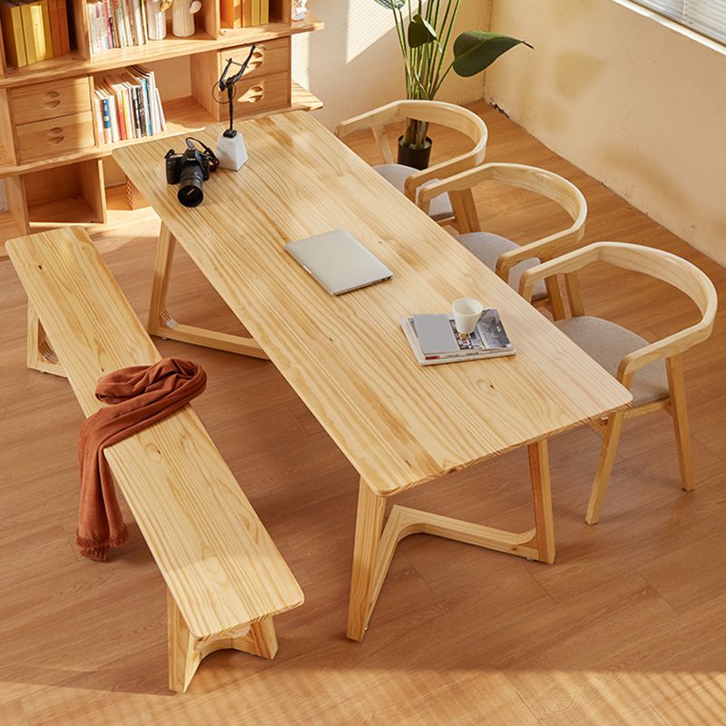 Bureau de bureau en bois contemporain Bureau de tâche de forme rectangulaire pour le bureau