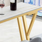 Glam Rectangle Indoor Bar Dining Table Stone Bistro Table with Double Pedestal Clearhalo 'Bar Furniture' 'Bar Tables' 'bar_tables' 'furn' 'furn_bar_tables' 'Furniture' 'furniture_bar_tables' 'Kitchen & Dining Furniture' 'kitchen&dining_furn' 'kitchen' 1200x1200_cf0d5574-019e-4916-bde8-b92d688a1ec5