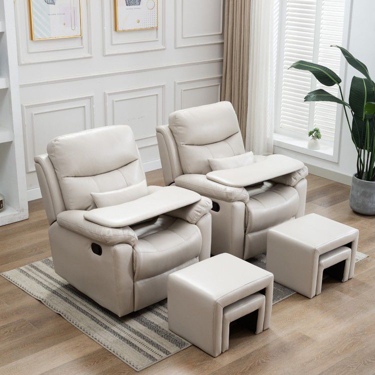 Silla reclinable de reposapiés de balancín giratorio con otomano