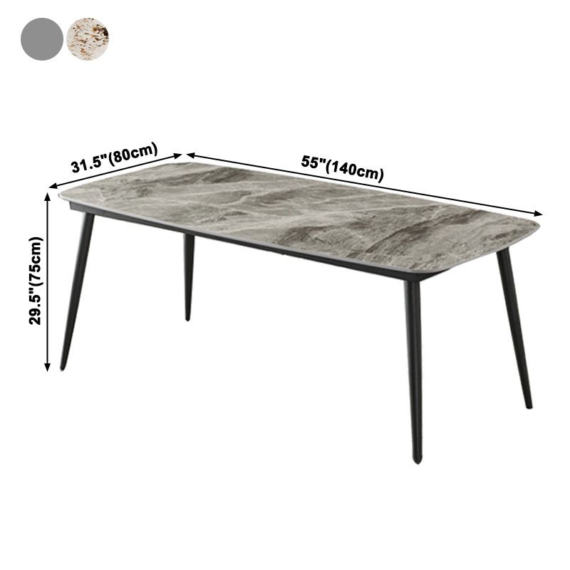 Industrial Standard Sintered Stone Dining Table Kitchen Rectangle Dining Table with 4 Legs Base Clearhalo ' dining_table' 'Dining Tables & Seating' 'Dining Tables' 'furn' 'furn_dining_table' 'Furniture' 'furniture_dining_table' 'Kitchen & Dining Furniture' 'kitchen&dining_furn' 'kitchen' 'kitchen_dining_table' 1200x1200_cf0e6ff1-6c3a-44e5-849e-1ff023e71bb6