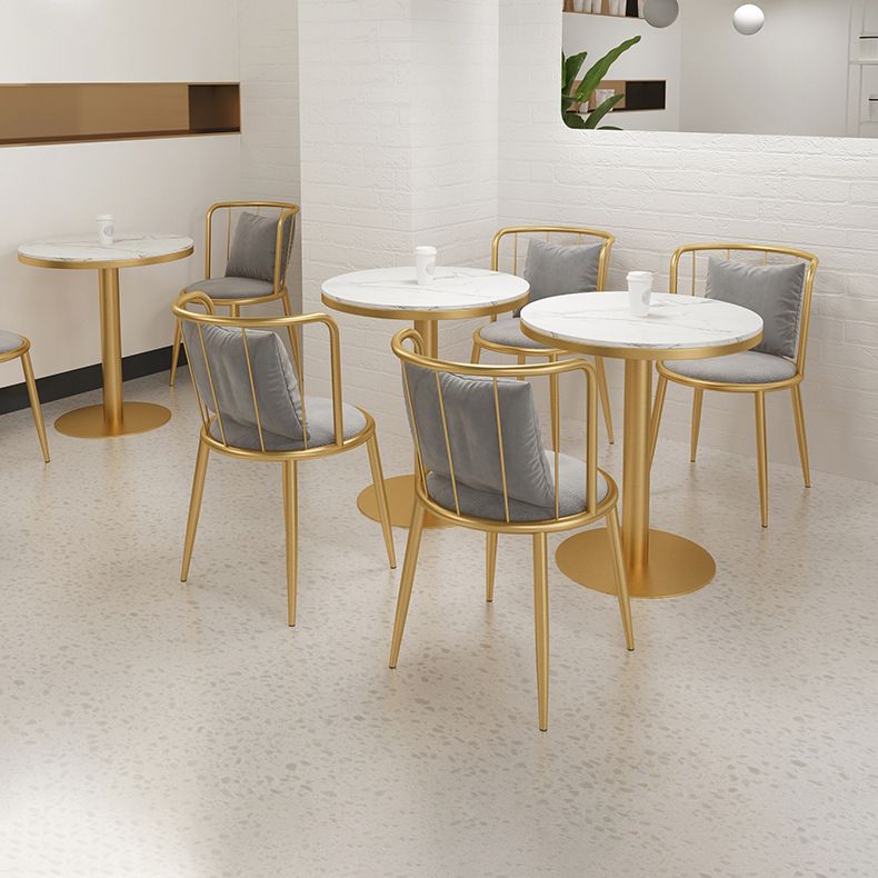1/3 Pcs Metal Glam Dining Room Set with Round Table and Pedestal Base Dining Set Clearhalo 'Dining Room Sets' 'Dining Tables & Seating' 'dining_room_set' 'furn' 'furn_dining_room_set' 'Furniture' 'furniture_dining_room_set' 'Kitchen & Dining Furniture' 'kitchen&dining_furn' 'kitchen' 1200x1200_cf0e9385-4eab-450b-ae85-7a031fa5e447