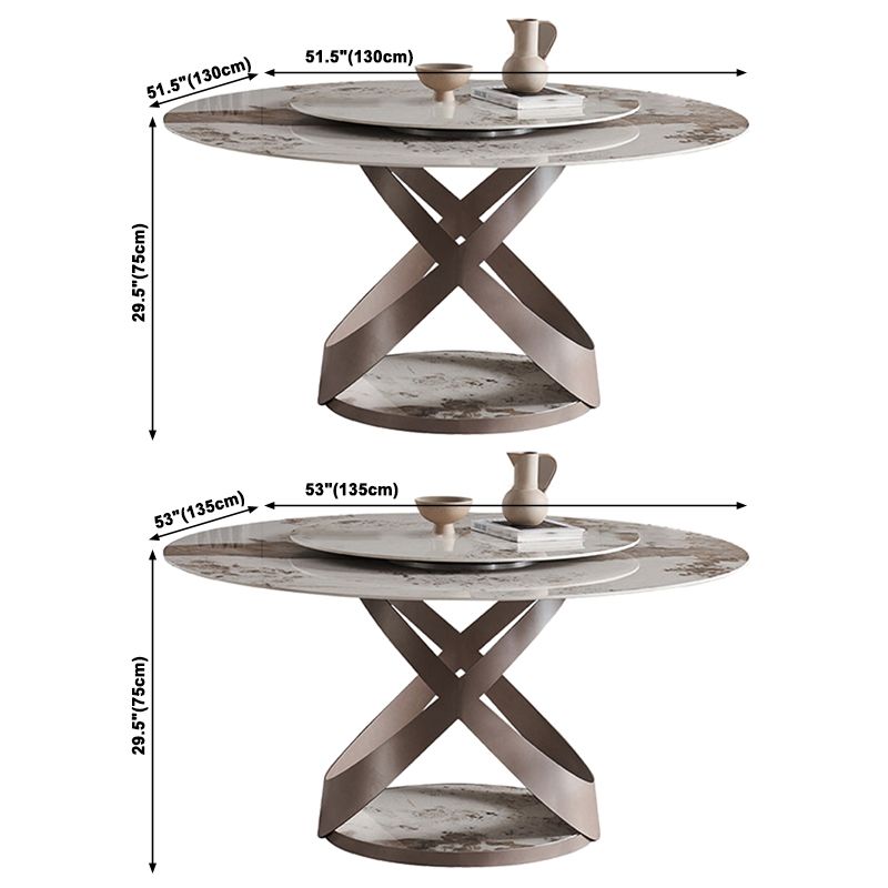 Rotatable Sintered Stone Dining Table Modern Round Table with Metal Pedestal Clearhalo ' dining_table' 'Dining Tables & Seating' 'Dining Tables' 'furn' 'furn_dining_table' 'Furniture' 'furniture_dining_table' 'Kitchen & Dining Furniture' 'kitchen&dining_furn' 'kitchen' 'kitchen_dining_table' 1200x1200_cf0eae7c-928d-4ad8-8149-55a871ca6d12