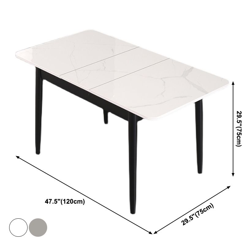 Modern Rectangle Dining Table Sintered Stone Dining Table with 4 Legs,47.2"L x 29.5"W x 29.5"H Clearhalo ' dining_table' 'Dining Tables & Seating' 'Dining Tables' 'furn' 'furn_dining_table' 'Furniture' 'furniture_dining_table' 'Kitchen & Dining Furniture' 'kitchen&dining_furn' 'kitchen' 'kitchen_dining_table' 1200x1200_cf0ec62e-8254-4978-a6eb-8657412b6310