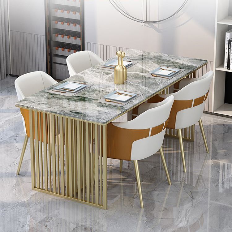 Metal Traditional Luxury Rectangular Table Sintered Stone Table for Kitchen and Dining Room Clearhalo ' dining_table' 'Dining Tables & Seating' 'Dining Tables' 'furn' 'furn_dining_table' 'Furniture' 'furniture_dining_table' 'Kitchen & Dining Furniture' 'kitchen&dining_furn' 'kitchen' 'kitchen_dining_table' 1200x1200_cf0fa4a4-0b2d-4542-ada0-2eaed480b65a