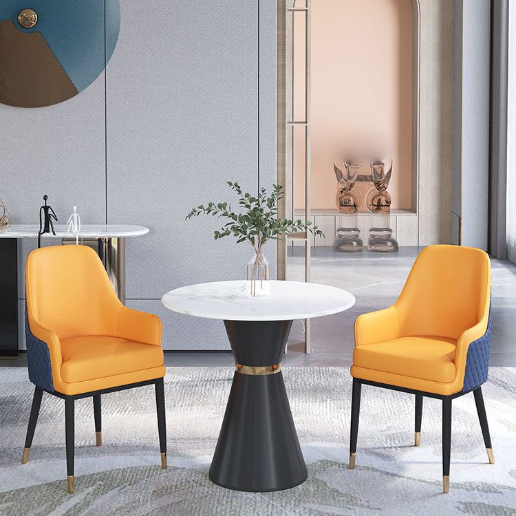 Eigentijdse faux marmeren eettafel set rond 1/2/3/4/5 stukken dinerset voor thuisgebruik