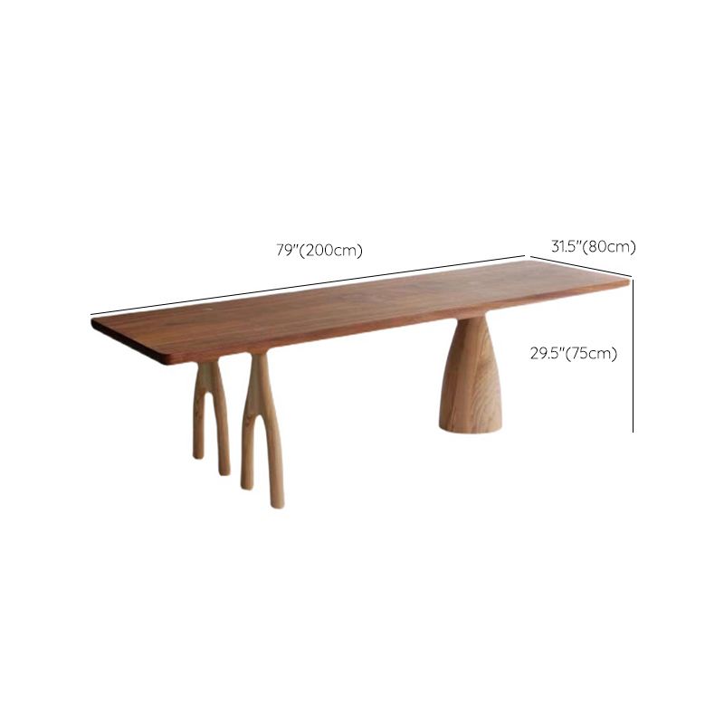 Rectangle 3 Legs Dining Table Medieval Modern Style Pine Wood Table for Kitchen Clearhalo 'Dining Tables & Seating' 'Dining Tables' 'dining_table' 'furn' 'furn_dining_table' 'Furniture' 'Kitchen & Dining Furniture' 1200x1200_cf1016f7-71db-43a6-b7da-e1abc8780c3c