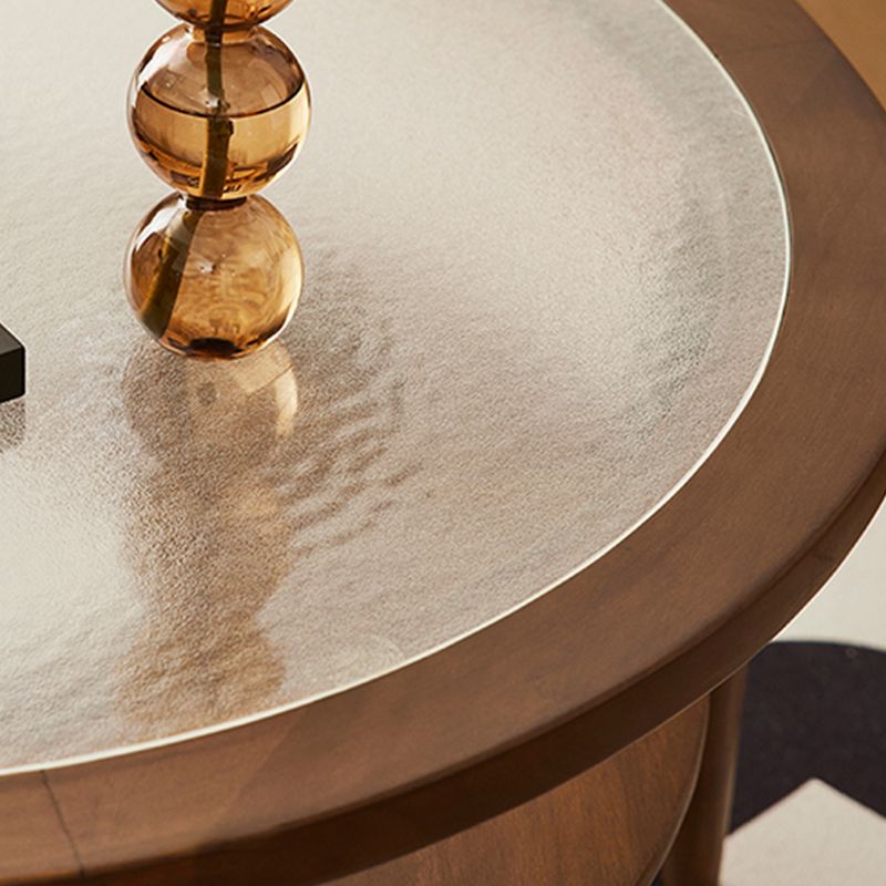 Modern Glass Top Coffee Table Solid Wood Brown Table with Storage Clearhalo 'Coffee & Accent Tables' 'Coffee Tables' 'coffee_tables' 'furn' 'furn_coffee_tables' 'Furniture' 'Living Room Furniture' 1200x1200_cf10d797-739b-4f03-8535-043a699d12ff