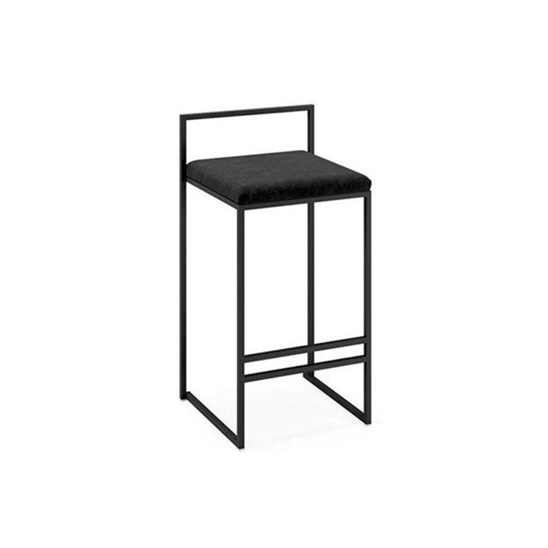 Modern Backrest Counter Stool Iron Milk Tea Shop Bar Stool with Velvet Cushion and Pedal Clearhalo 'Bar Furniture' 'Bar Stools' 'bar_stools' 'furn' 'furn_bar_stools' 'Furniture' 'furniture_bar_stools' 'Kitchen & Dining Furniture' 1200x1200_cf1204e3-f242-4cdd-a94f-2b11f5d1d893