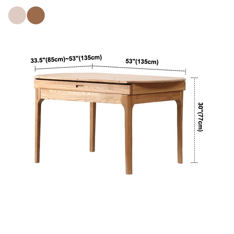 Round Dining Site Table Simple Style Solid Wood Furniture with Drop Leaf Clearhalo ' dining_table' 'Dining Tables & Seating' 'Dining Tables' 'furn' 'furn_dining_table' 'Furniture' 'furniture_dining_table' 'Kitchen & Dining Furniture' 'kitchen&dining_furn' 'kitchen' 'kitchen_dining_table' 1200x1200_cf1290d7-caa9-407b-8933-83162bd6cae1