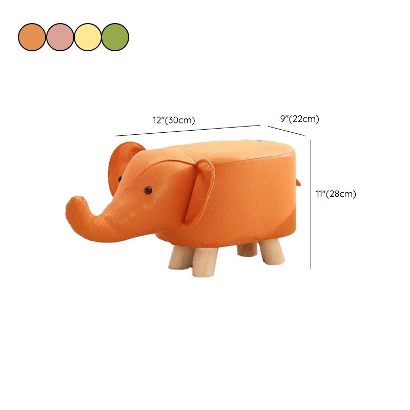 Contemporary Pouf Ottoman Cotton Upholstered Animal Shape Ottoman with Chair Legs Clearhalo 'furn' 'furn_ottomans_poufs' 'Furniture' 'Living Room Furniture' 'Ottomans & Poufs' 'ottomans_poufs' 1200x1200_cf12992b-a1d4-4c36-ba2d-d92642ed5746