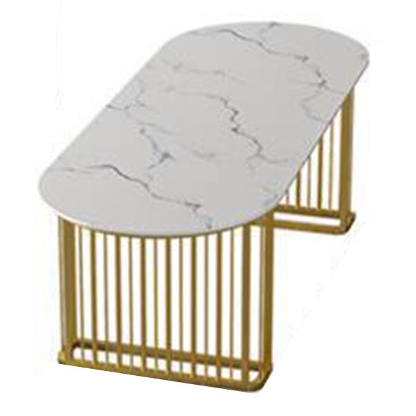 Glam Marble Writing Desk Sled Base Type Office Desk With Metal Legs Clearhalo 'furn' 'furn_office_desk' 'Furniture' 'Office Desks' 'Office Furniture' 'office_desk' 1200x1200_cf12a1df-c7f9-4847-bc56-d6c03e3cc67d