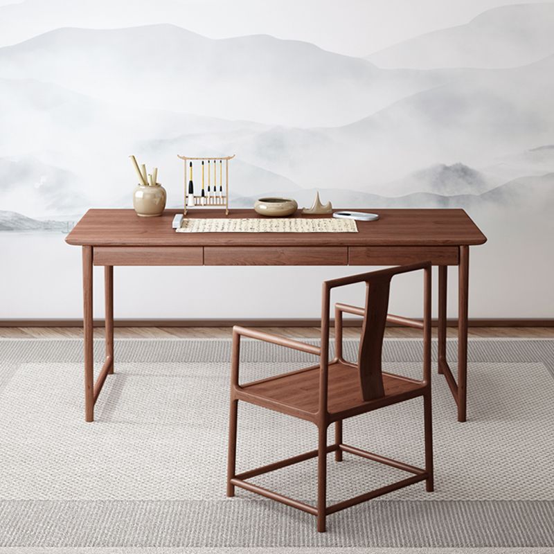 Industrial Ash Wood Dining Table Brown Rectangle Table with Double Pedestal Clearhalo ' dining_table' 'Dining Tables & Seating' 'Dining Tables' 'furn' 'furn_dining_table' 'Furniture' 'furniture_dining_table' 'Kitchen & Dining Furniture' 'kitchen&dining_furn' 'kitchen' 'kitchen_dining_table' 1200x1200_cf132a41-99f1-47c1-9a81-8e4030e8a8bb