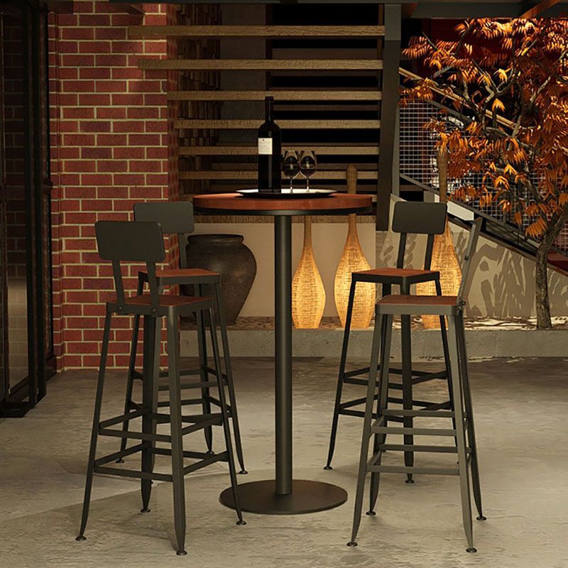 Industrial Wood Top Counter Table Black Metal Base Table for Coffee Shop Clearhalo 'Bar Furniture' 'Bar Tables' 'bar_tables' 'furn' 'furn_bar_tables' 'Furniture' 'furniture_bar_tables' 'Kitchen & Dining Furniture' 'kitchen&dining_furn' 'kitchen' 1200x1200_cf134a61-7c1f-4ff7-98ab-e935182570c5