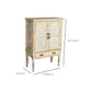 Industrial Distressed Wood Cabinet 1/2 - Drawer Solid Wood Storage Cabinet in White